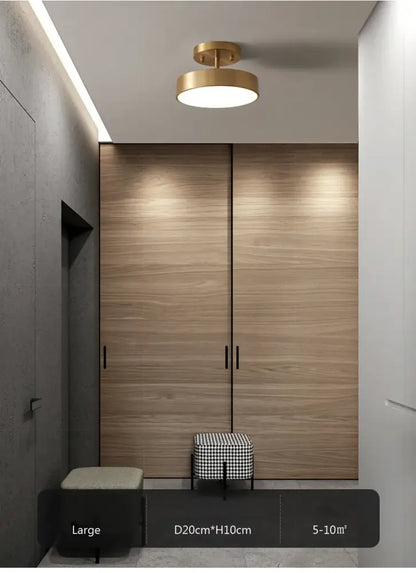 Gold LED Bedroom Ceiling Light flush mount in hallway beside wardrobe by Decorbites on Tampa Home & Garden Store