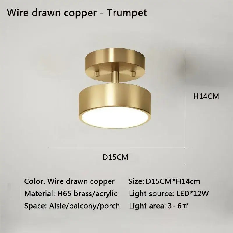 Gold LED Bedroom Ceiling Light brass trumpet flush mount Decorbites on Tampa Garden Store on Tampa Home & Garden Store
