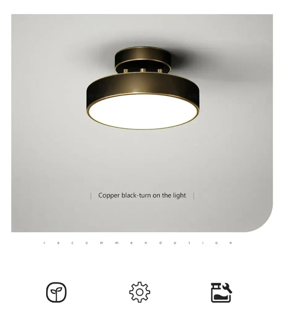 Decorbites gold LED flush mount ceiling light for bedroom brass finish on Tampa Home & Garden Store