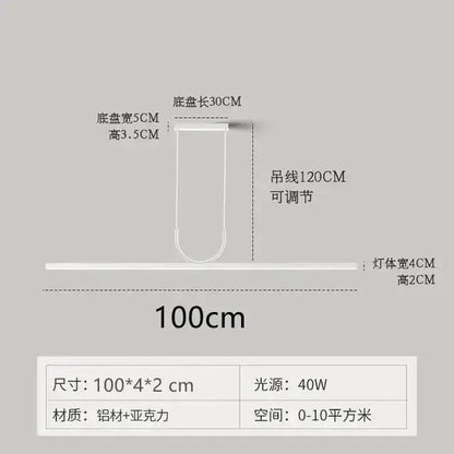 Nordic minimalist black metal LED chandelier pendant light Decorbites, 120 cm adjustable cord on Tampa Home & Garden Store