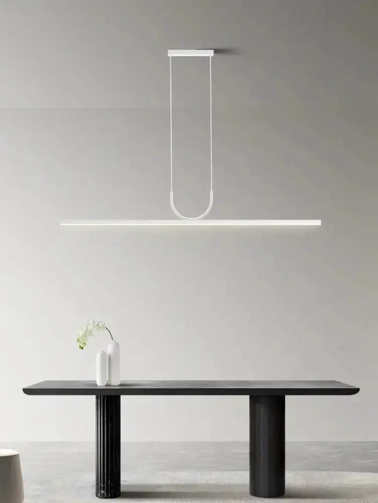 Chandelier Decorbites Nordic minimalist black metal LED pendant light with long bar on Tampa Home & Garden Store