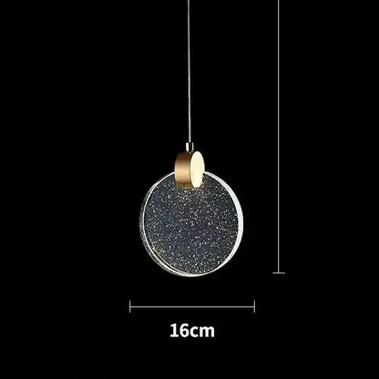 Pendant light Modern gold LED crystal, round 16cm disk, Decorbites bedroom fixture on Tampa Home & Garden Store