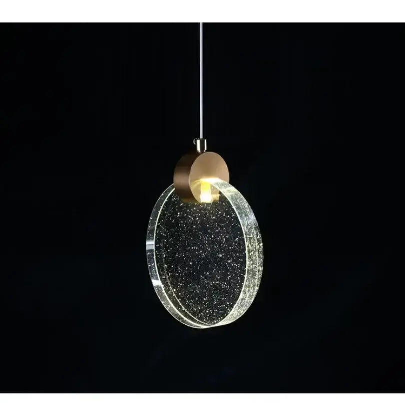 Pendant light modern gold LED crystal disc by Decorbites, gold canopy pendant on Tampa Home & Garden Store