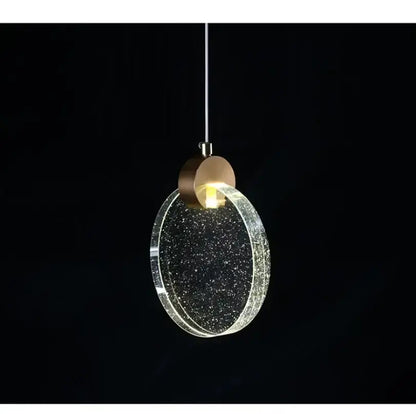 Pendant light modern gold LED crystal disc by Decorbites, gold canopy pendant on Tampa Home & Garden Store