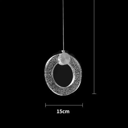 Gold LED crystal pendant light circular ring, 15cm diameter for bedroom Decorbites on Tampa Home & Garden Store
