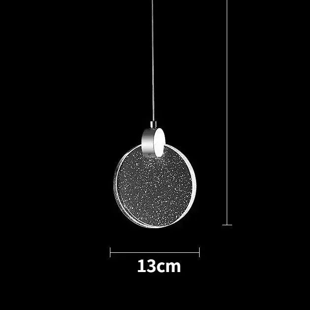 Decorbites gold LED crystal pendant light, round glitter disc, 13cm for bedroom on Tampa Home & Garden Store