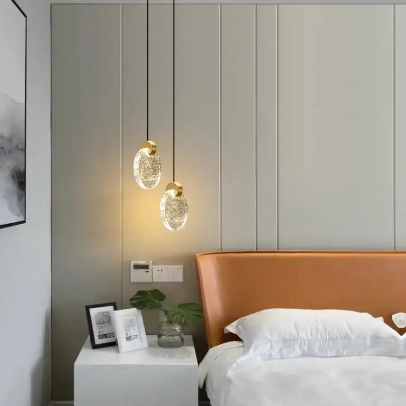 Modern gold led crystal pendant lights by Decorbites, hanging fixtures with beads on Tampa Home & Garden Store
