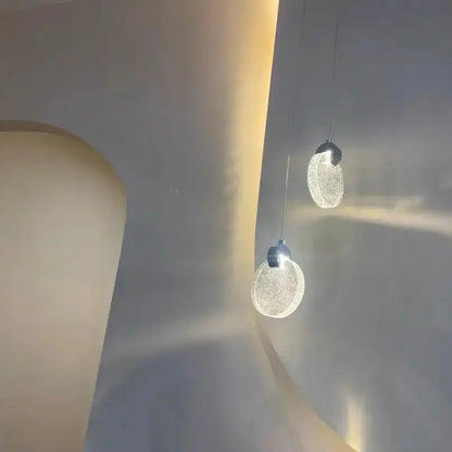 Decorbites modern gold LED crystal pendant light with two circular discs for bedroom on Tampa Home & Garden Store