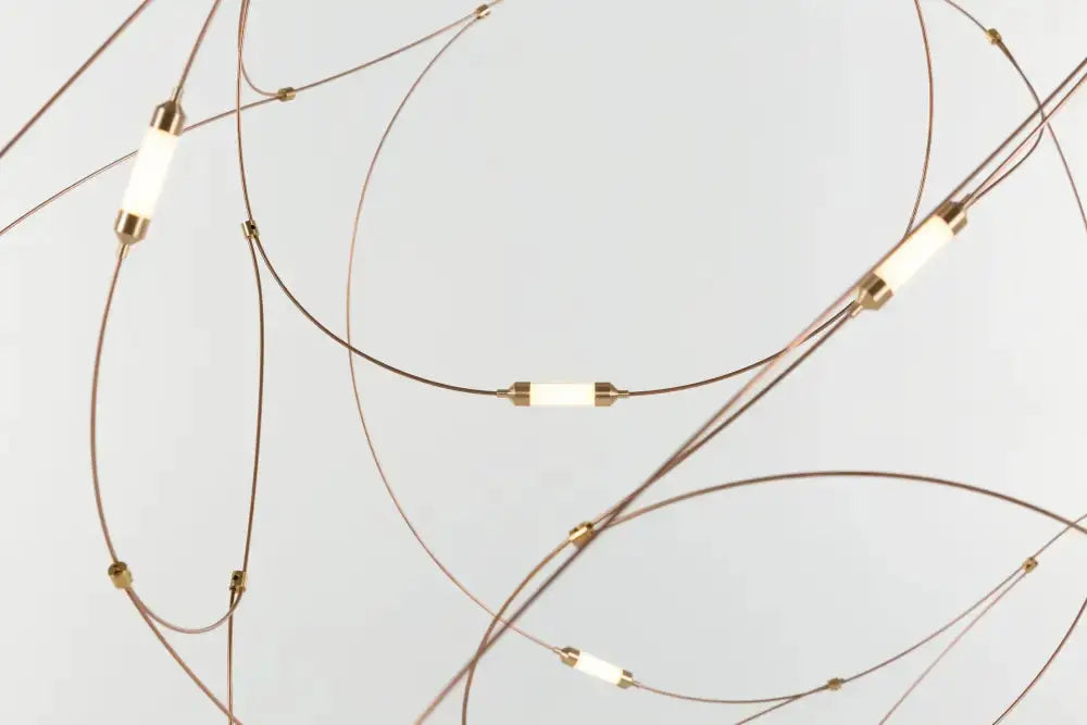 Chandelier Decorbites modern minimal LED firefly pendant with copper wire loops on Tampa Home & Garden Store