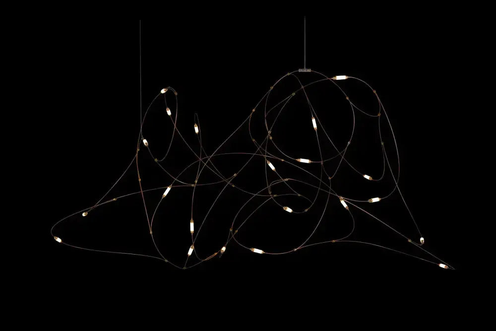 Chandelier Decorbites minimal LED firefly kitchen pendant light with tangled wire arcs on Tampa Home & Garden Store