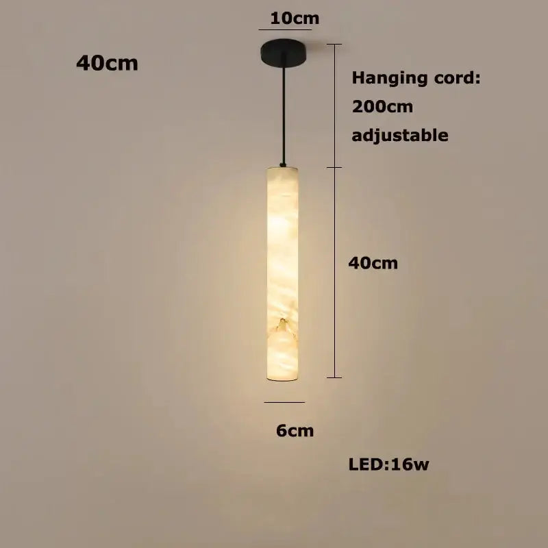 White Alabaster LED Marble Hanging Lamps