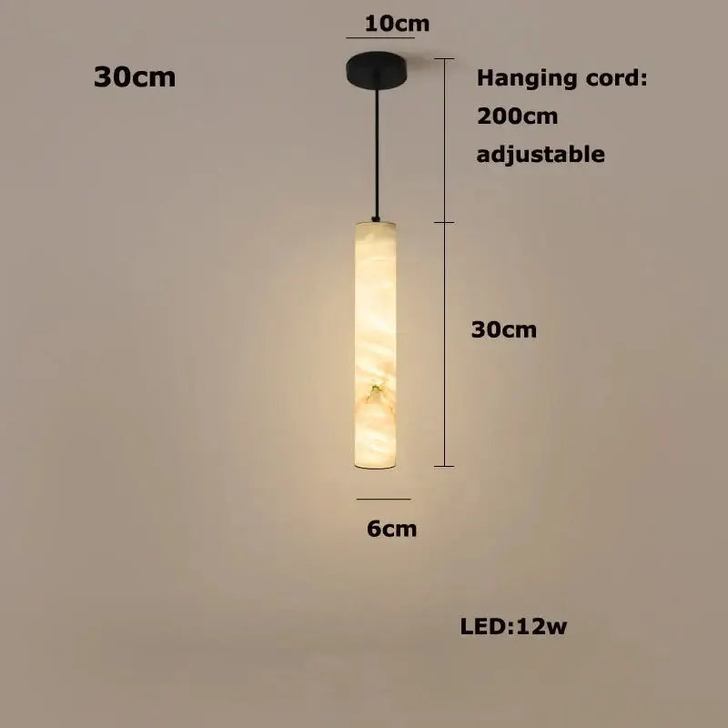 White Alabaster LED Marble Hanging Lamps