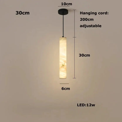 White Alabaster LED Marble Hanging Lamps