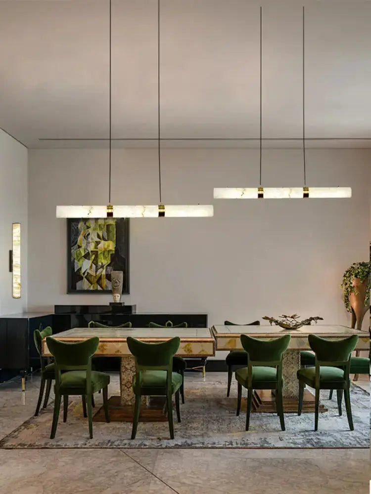 White Alabaster LED Marble Hanging Lamps
