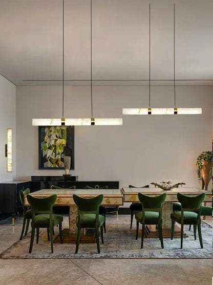 White Alabaster LED Marble Hanging Lamps