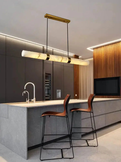 White Alabaster LED Marble Hanging Lamps
