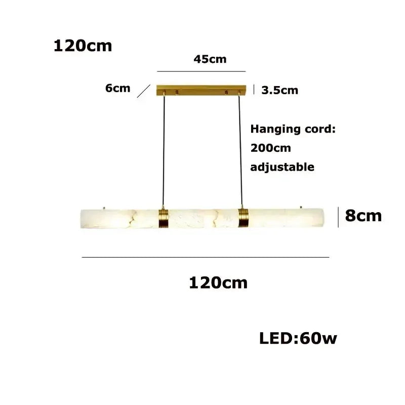 White Alabaster LED Marble Hanging Lamps