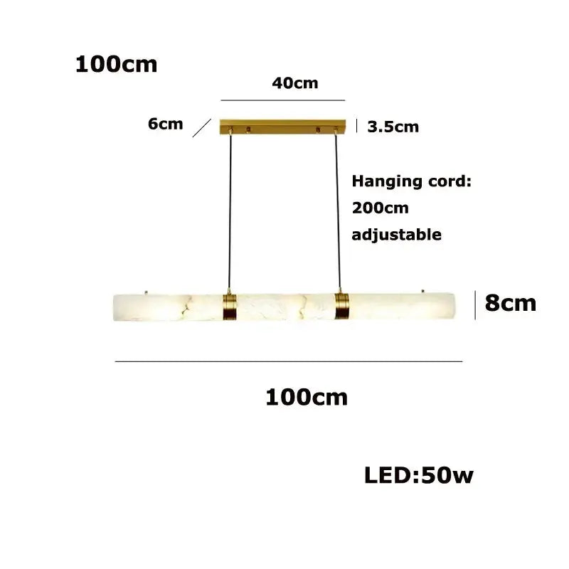 White Alabaster LED Marble Hanging Lamps