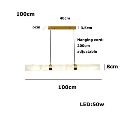 White Alabaster LED Marble Hanging Lamps