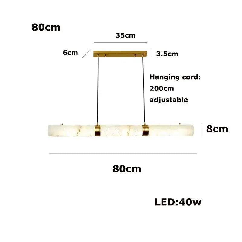 White Alabaster LED Marble Hanging Lamps
