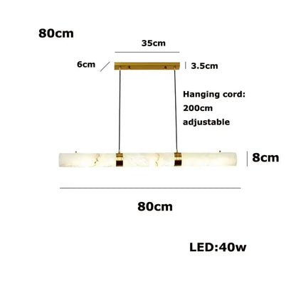 White Alabaster LED Marble Hanging Lamps