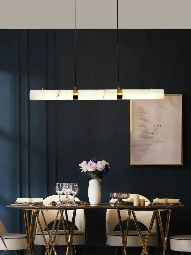 White Alabaster LED Marble Hanging Lamps