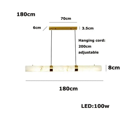 White Alabaster LED Marble Hanging Lamps