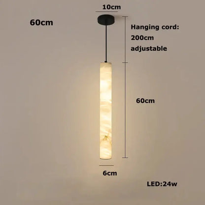 White Alabaster LED Marble Hanging Lamps