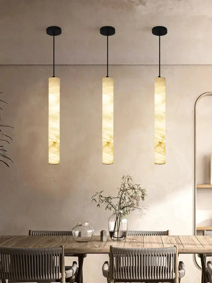 White Alabaster LED Marble Hanging Lamps