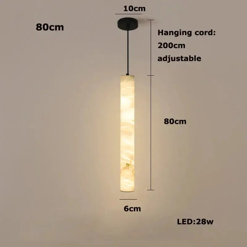 White Alabaster LED Marble Hanging Lamps