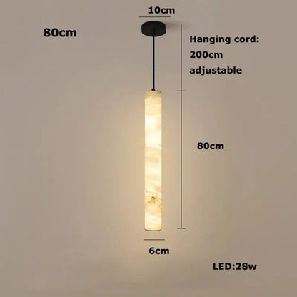 White Alabaster LED Marble Hanging Lamps