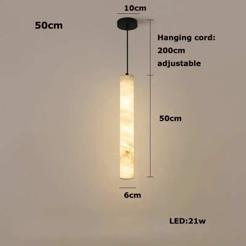 White Alabaster LED Marble Hanging Lamps