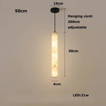 White Alabaster LED Marble Hanging Lamps