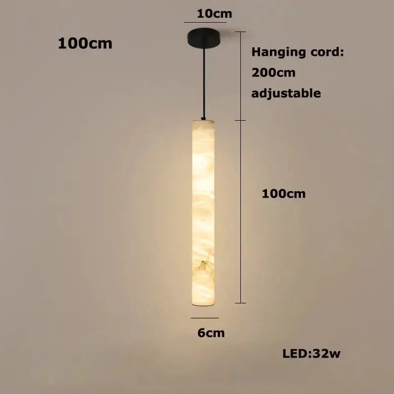 White Alabaster LED Marble Hanging Lamps