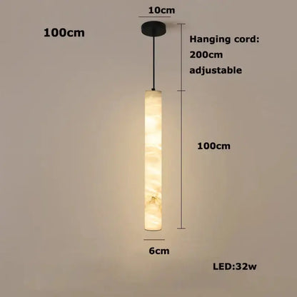 White Alabaster LED Marble Hanging Lamps