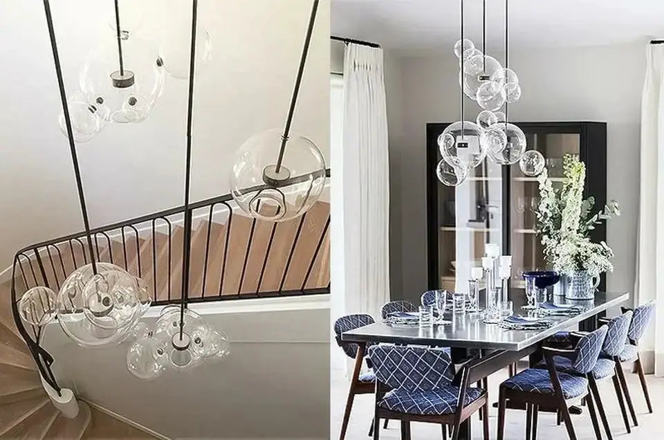 Chandelier Decorbites adjustable Nordic LED bubble glass globes on Tampa Home & Garden Store