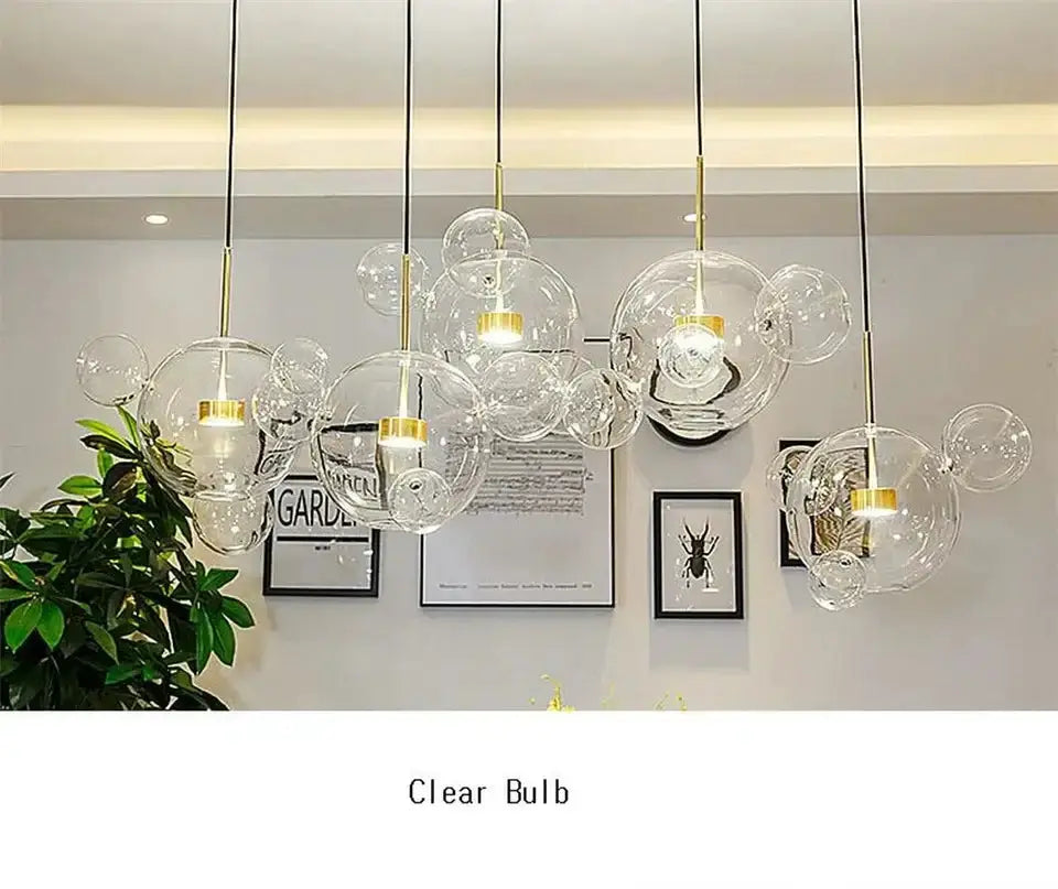 Chandelier Decorbites adjustable Nordic LED bubble pendant with clear glass globes on Tampa Home & Garden Store
