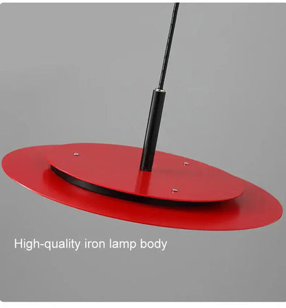 Decorbites red flying saucer pendant light with iron lamp body on Tampa Home & Garden Store
