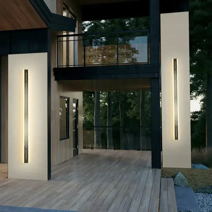 Pair of Decorbites modern minimalist black LED outdoor wall light garden sconces on Tampa Home & Garden Store