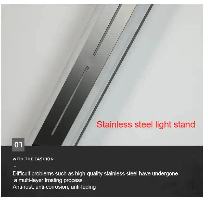 Stainless steel light stand with diagonal stripes for a modern outdoor lighting look on Tampa Home & Garden Store