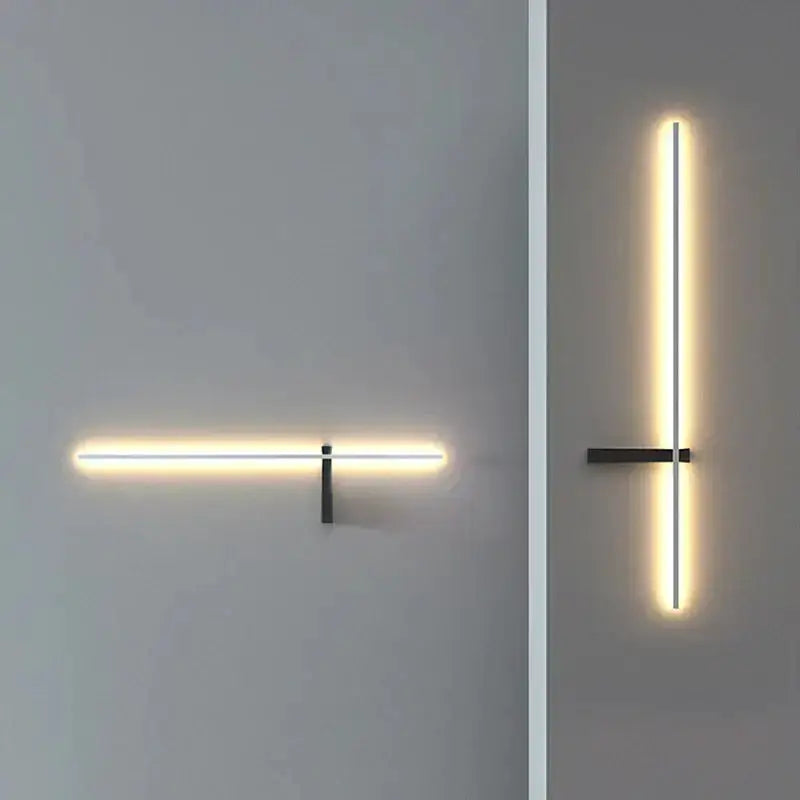 Modern minimalist outdoor LED wall sconce, Decorbites, black metal, horizontal & vertical 2-pack on Tampa Home & Garden Store