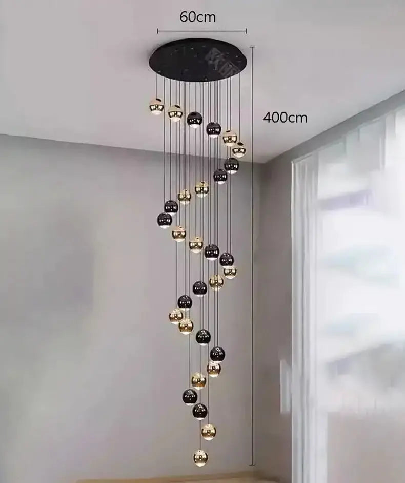 Modern black & gold globe chandelier pendant with multiple hanging spheres Decorbites on Tampa Home & Garden Store