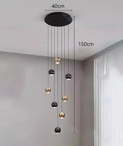 Decorbites modern black and gold globe pendant chandelier with multiple hanging spheres on Tampa Home & Garden Store