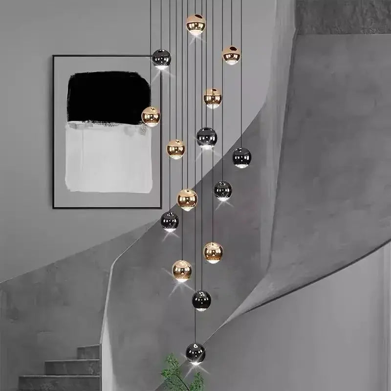 Globe chandelier modern black & gold with multiple hanging pendant heads by Decorbites on Tampa Home & Garden Store