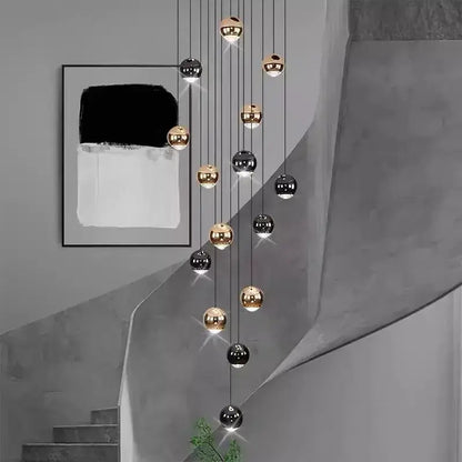 Globe chandelier modern black & gold with multiple hanging pendant heads by Decorbites on Tampa Home & Garden Store