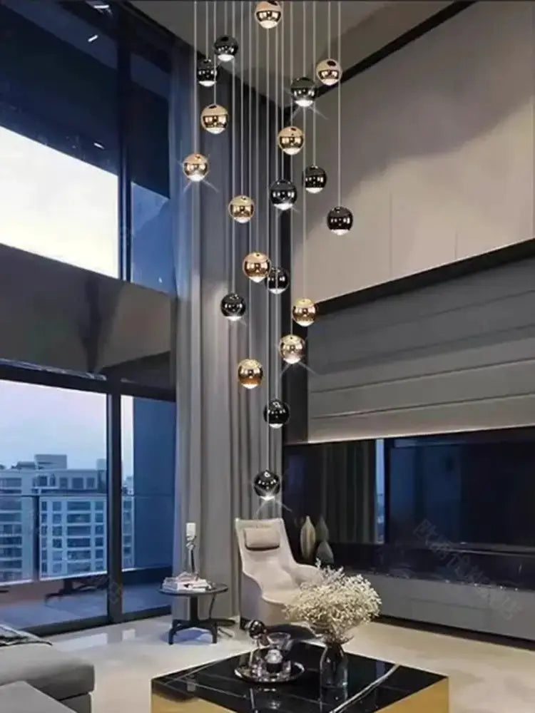 Modern black & gold globe pendant chandelier with multiple heads by Decorbites on Tampa Home & Garden Store