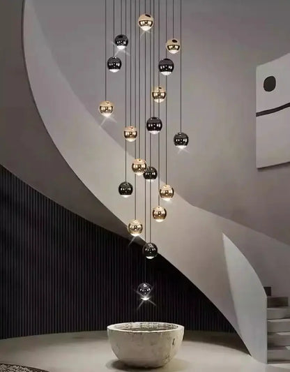 Modern black and gold globe pendant chandelier by Decorbites with multiple hanging spheres on Tampa Home & Garden Store