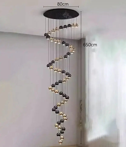 Modern black and gold globe pendant chandelier with multiple heads, 80cm wide by Decorbites on Tampa Home & Garden Store