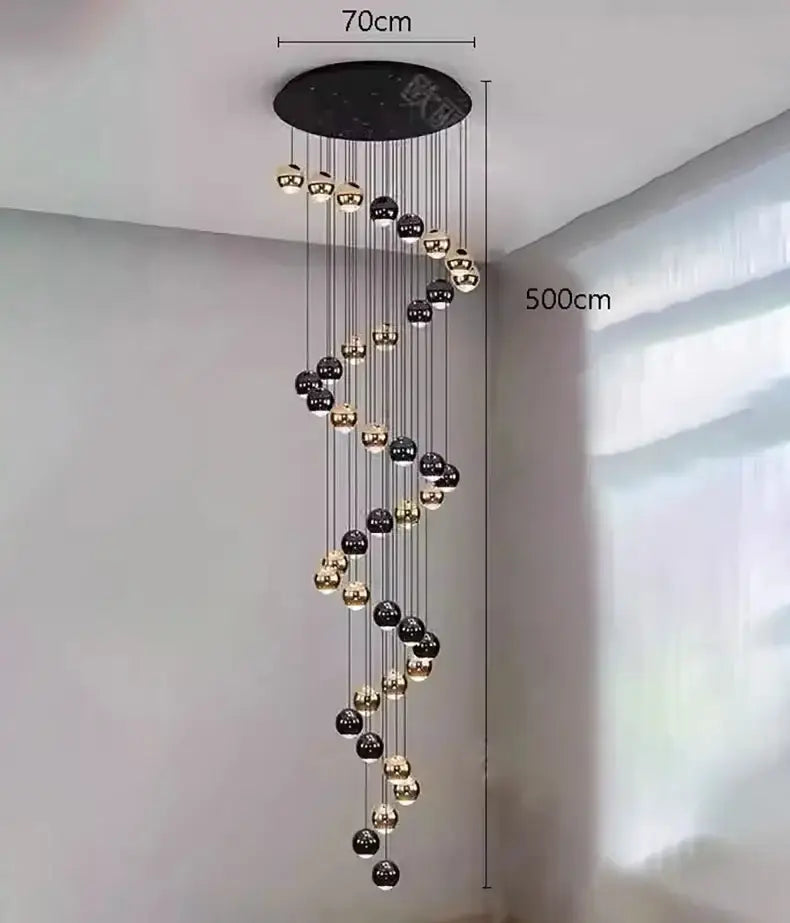 Decorbites modern black and gold globe chandelier with multiple pendant heads for dining room on Tampa Home & Garden Store