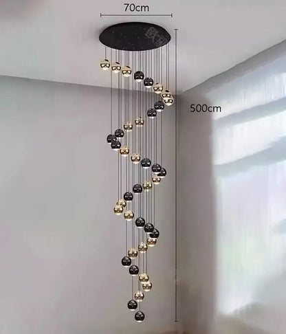 Decorbites modern black and gold globe chandelier with multiple pendant heads for dining room on Tampa Home & Garden Store